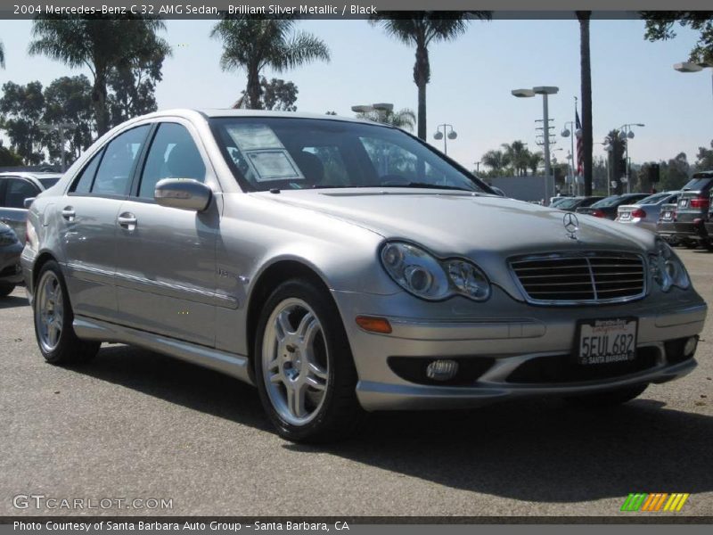 Brilliant Silver Metallic / Black 2004 Mercedes-Benz C 32 AMG Sedan