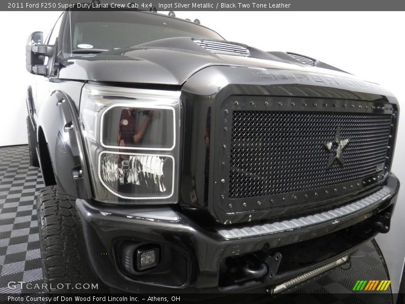 Ingot Silver Metallic / Black Two Tone Leather 2011 Ford F250 Super Duty Lariat Crew Cab 4x4