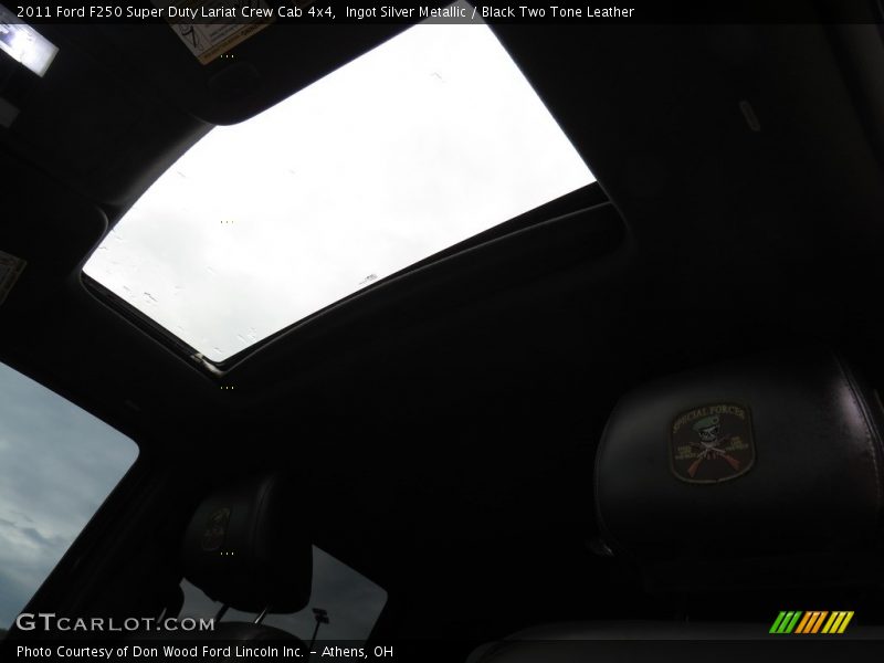 Ingot Silver Metallic / Black Two Tone Leather 2011 Ford F250 Super Duty Lariat Crew Cab 4x4