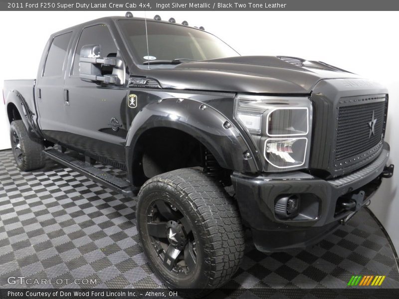 Ingot Silver Metallic / Black Two Tone Leather 2011 Ford F250 Super Duty Lariat Crew Cab 4x4