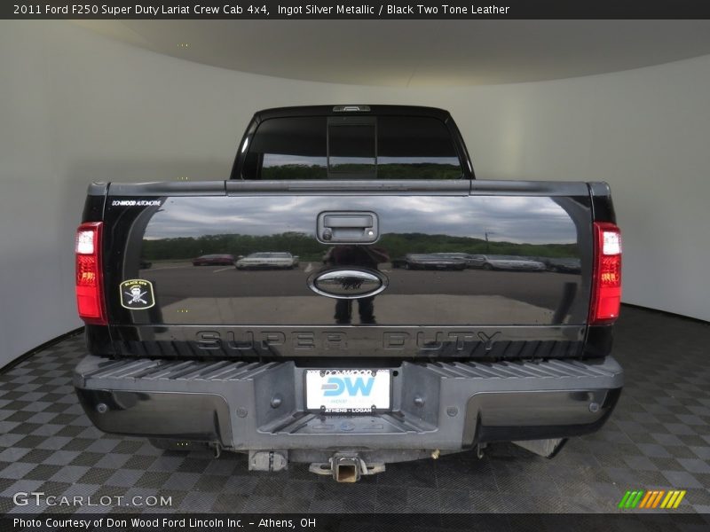 Ingot Silver Metallic / Black Two Tone Leather 2011 Ford F250 Super Duty Lariat Crew Cab 4x4