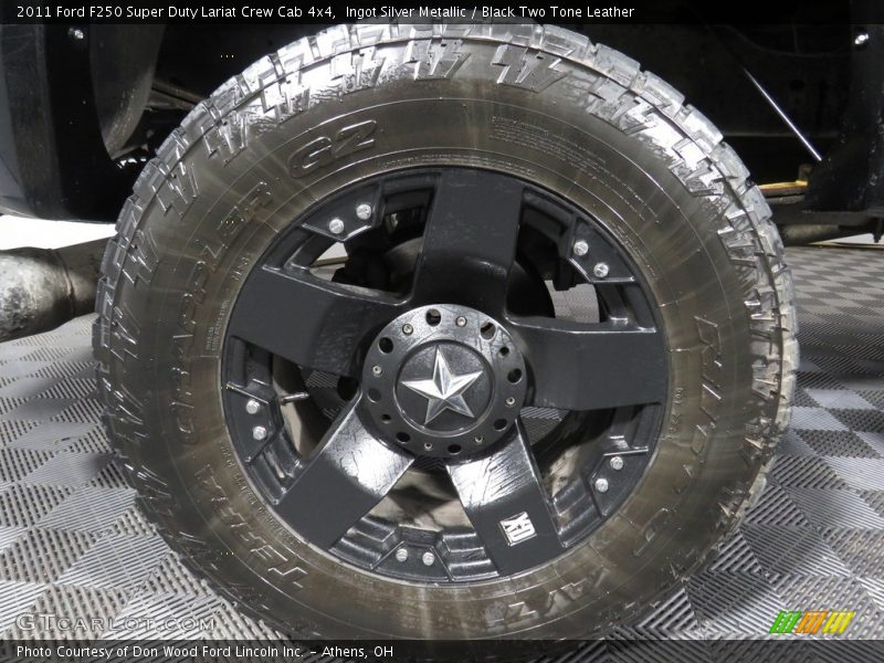 Ingot Silver Metallic / Black Two Tone Leather 2011 Ford F250 Super Duty Lariat Crew Cab 4x4