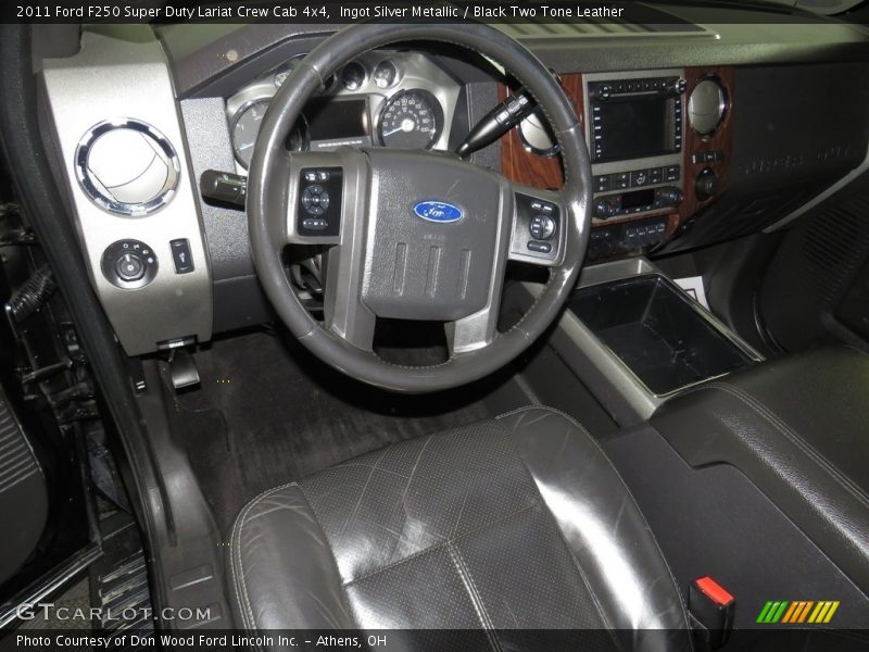Ingot Silver Metallic / Black Two Tone Leather 2011 Ford F250 Super Duty Lariat Crew Cab 4x4