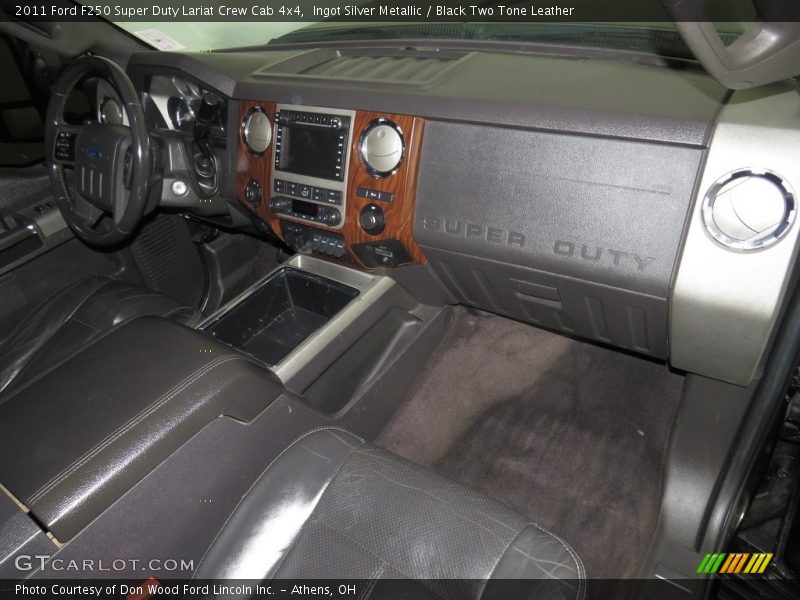 Ingot Silver Metallic / Black Two Tone Leather 2011 Ford F250 Super Duty Lariat Crew Cab 4x4