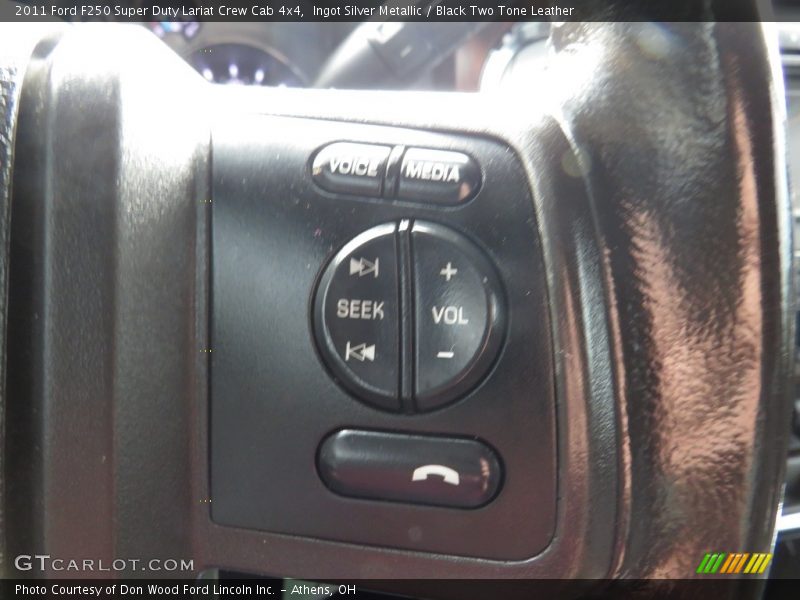 Ingot Silver Metallic / Black Two Tone Leather 2011 Ford F250 Super Duty Lariat Crew Cab 4x4