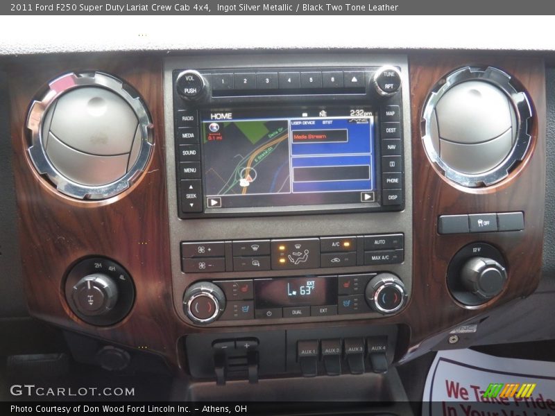 Ingot Silver Metallic / Black Two Tone Leather 2011 Ford F250 Super Duty Lariat Crew Cab 4x4