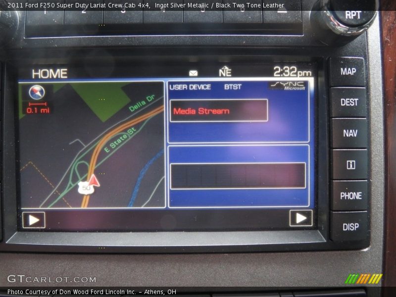 Ingot Silver Metallic / Black Two Tone Leather 2011 Ford F250 Super Duty Lariat Crew Cab 4x4