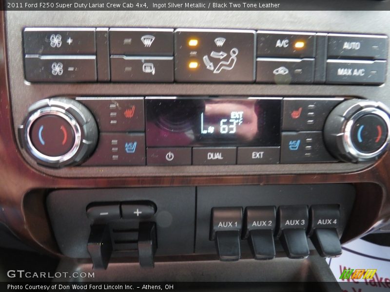 Ingot Silver Metallic / Black Two Tone Leather 2011 Ford F250 Super Duty Lariat Crew Cab 4x4