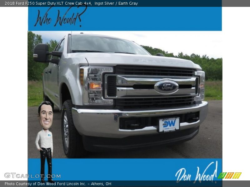 Ingot Silver / Earth Gray 2018 Ford F250 Super Duty XLT Crew Cab 4x4