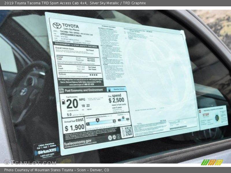 Silver Sky Metallic / TRD Graphite 2019 Toyota Tacoma TRD Sport Access Cab 4x4