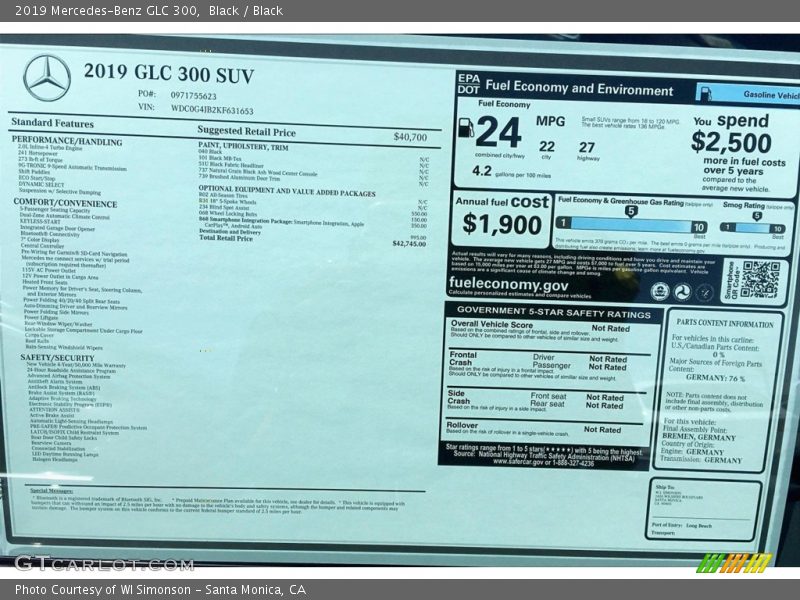 Black / Black 2019 Mercedes-Benz GLC 300