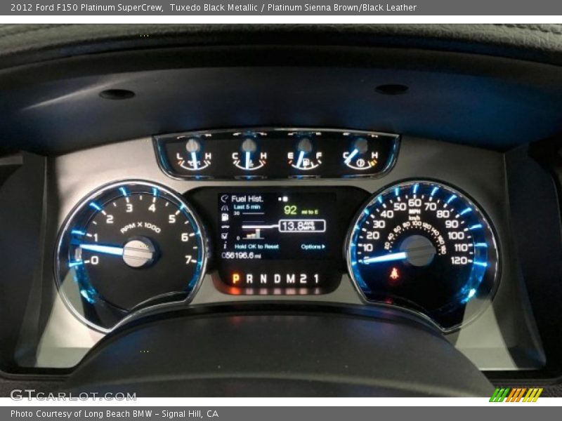 Tuxedo Black Metallic / Platinum Sienna Brown/Black Leather 2012 Ford F150 Platinum SuperCrew