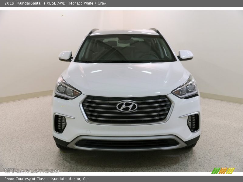 Monaco White / Gray 2019 Hyundai Santa Fe XL SE AWD