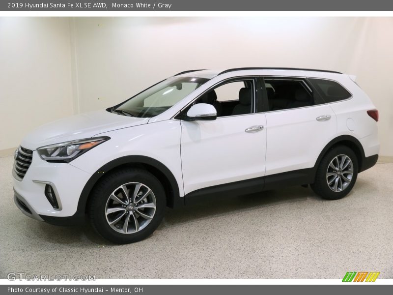 Monaco White / Gray 2019 Hyundai Santa Fe XL SE AWD