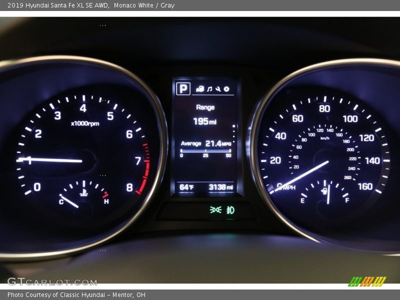 Monaco White / Gray 2019 Hyundai Santa Fe XL SE AWD