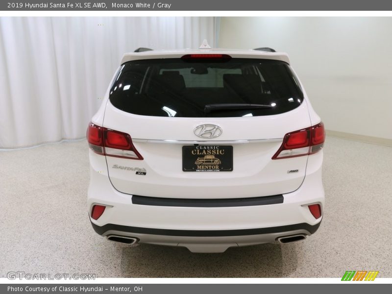 Monaco White / Gray 2019 Hyundai Santa Fe XL SE AWD