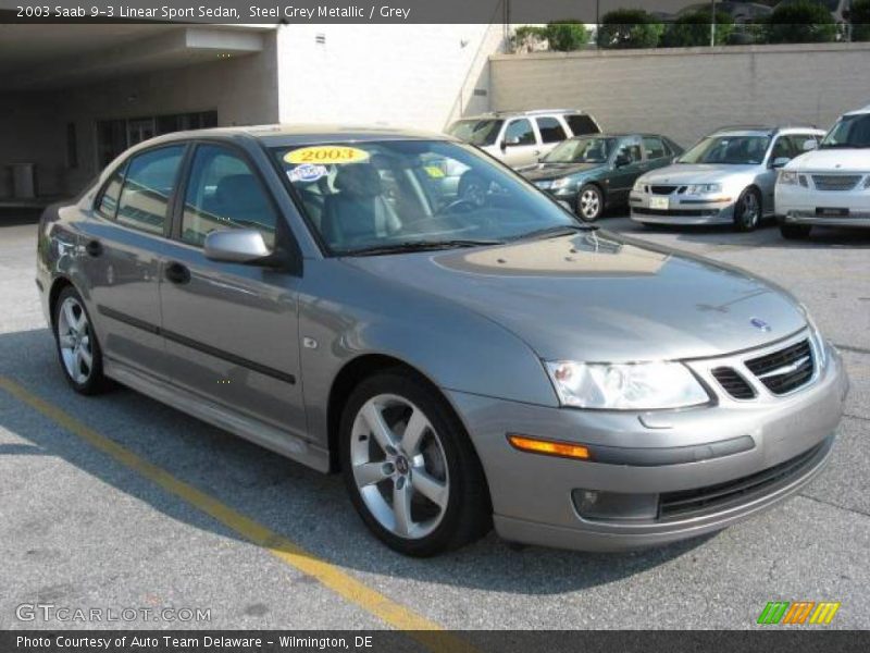 Steel Grey Metallic / Grey 2003 Saab 9-3 Linear Sport Sedan