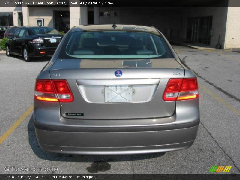 Steel Grey Metallic / Grey 2003 Saab 9-3 Linear Sport Sedan