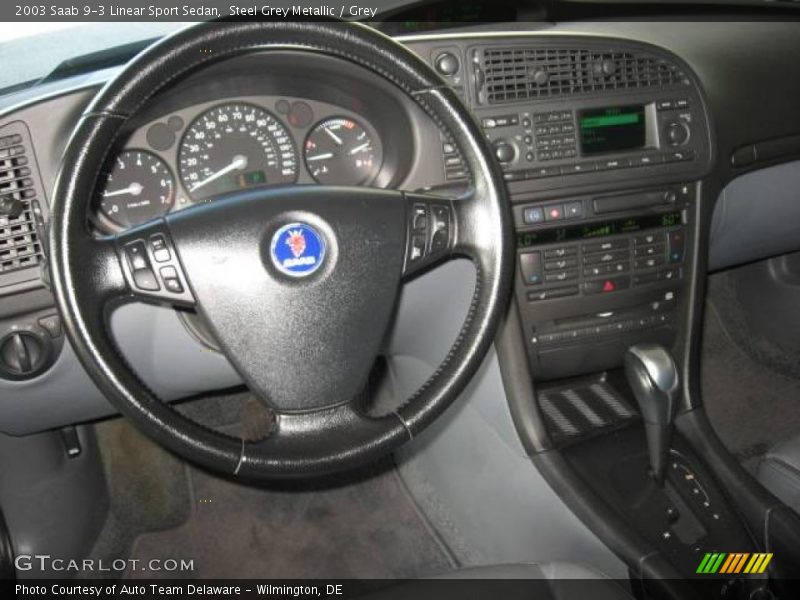 Steel Grey Metallic / Grey 2003 Saab 9-3 Linear Sport Sedan