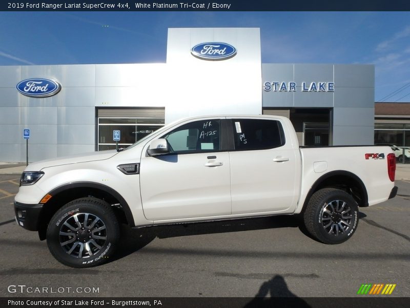 White Platinum Tri-Coat / Ebony 2019 Ford Ranger Lariat SuperCrew 4x4