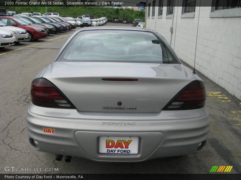 Silvermist Metallic / Dark Pewter 2000 Pontiac Grand Am SE Sedan
