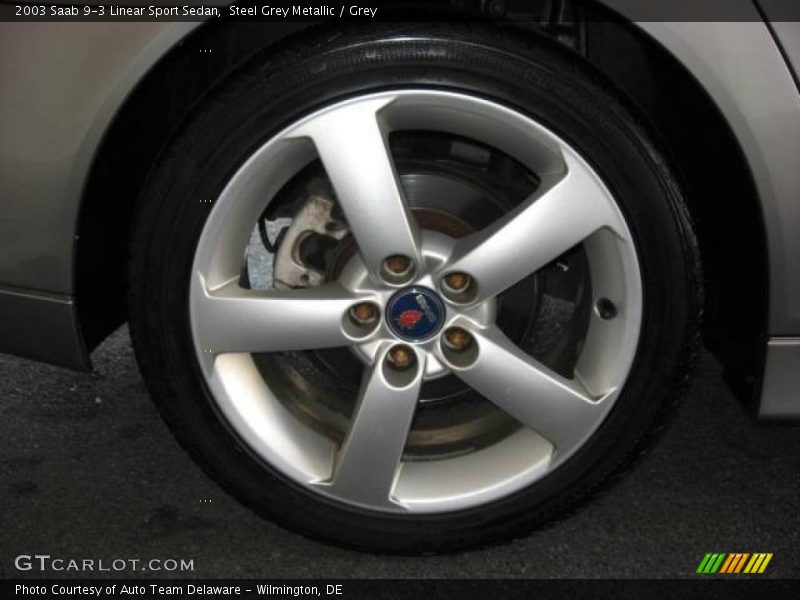 Steel Grey Metallic / Grey 2003 Saab 9-3 Linear Sport Sedan
