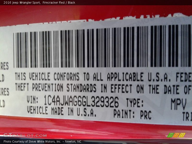 Firecracker Red / Black 2016 Jeep Wrangler Sport