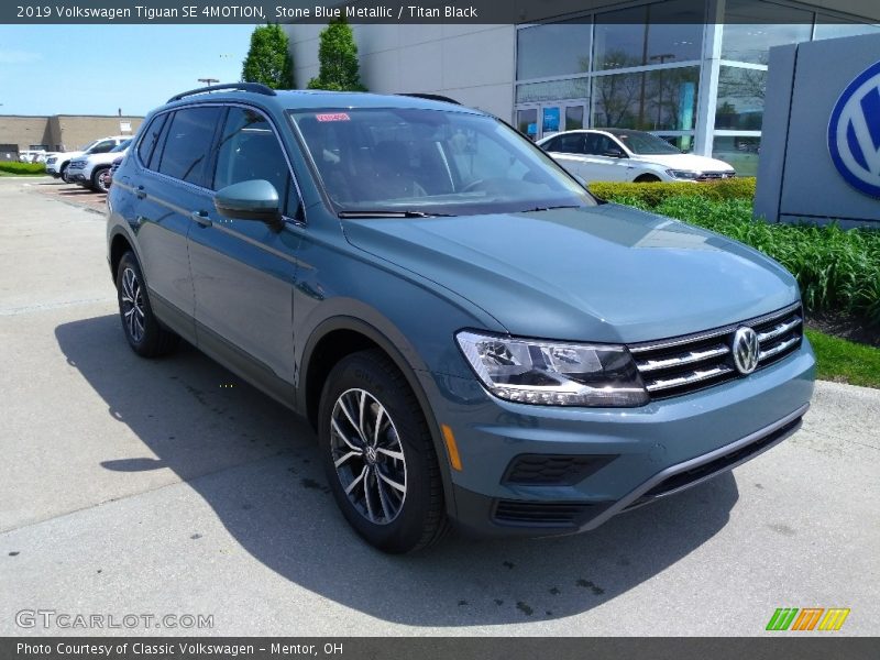 Stone Blue Metallic / Titan Black 2019 Volkswagen Tiguan SE 4MOTION