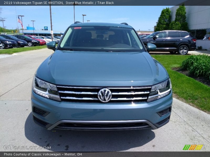 Stone Blue Metallic / Titan Black 2019 Volkswagen Tiguan SE 4MOTION