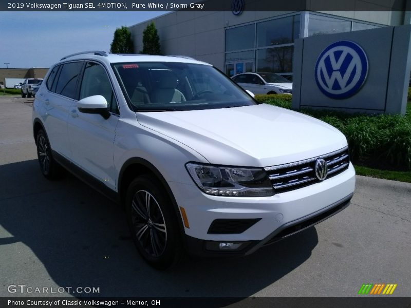 Pure White / Storm Gray 2019 Volkswagen Tiguan SEL 4MOTION