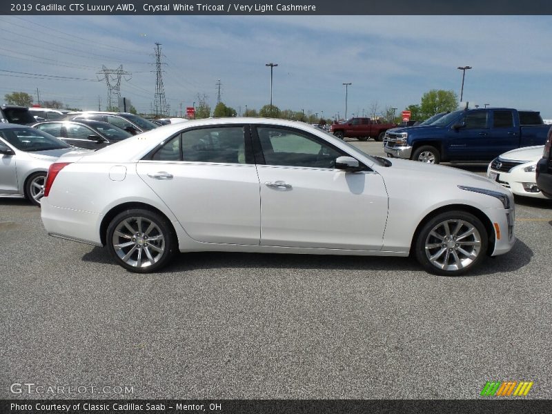 Crystal White Tricoat / Very Light Cashmere 2019 Cadillac CTS Luxury AWD