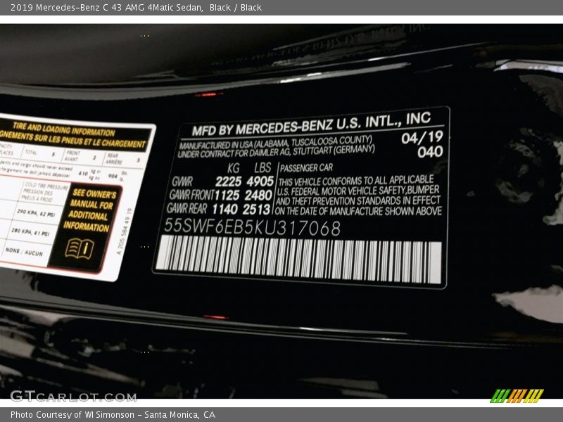 Black / Black 2019 Mercedes-Benz C 43 AMG 4Matic Sedan