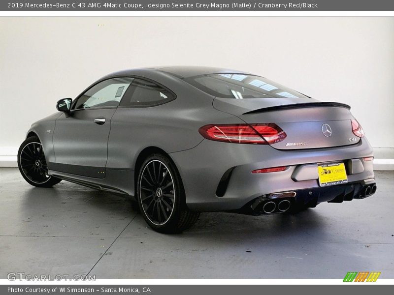 designo Selenite Grey Magno (Matte) / Cranberry Red/Black 2019 Mercedes-Benz C 43 AMG 4Matic Coupe
