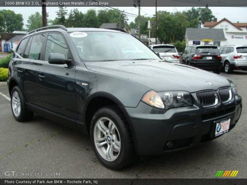 Highland Green Metallic / Sand Beige 2006 BMW X3 3.0i