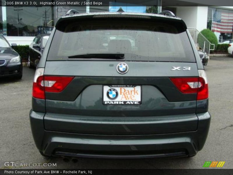 Highland Green Metallic / Sand Beige 2006 BMW X3 3.0i