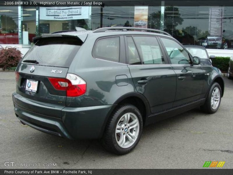 Highland Green Metallic / Sand Beige 2006 BMW X3 3.0i
