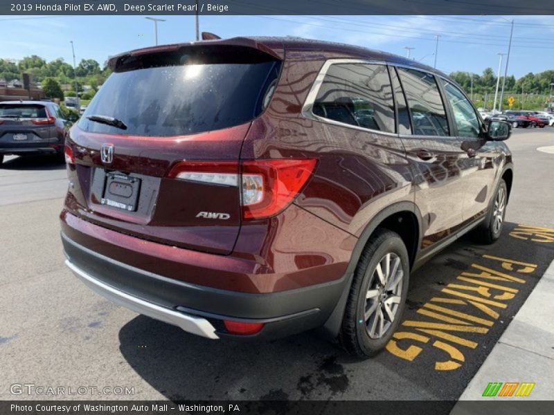 Deep Scarlet Pearl / Beige 2019 Honda Pilot EX AWD