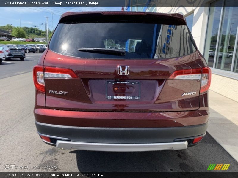 Deep Scarlet Pearl / Beige 2019 Honda Pilot EX AWD