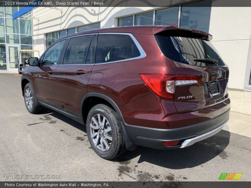 Deep Scarlet Pearl / Beige 2019 Honda Pilot EX AWD