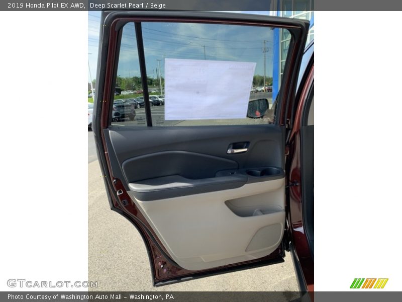 Deep Scarlet Pearl / Beige 2019 Honda Pilot EX AWD