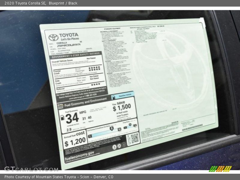 Blueprint / Black 2020 Toyota Corolla SE