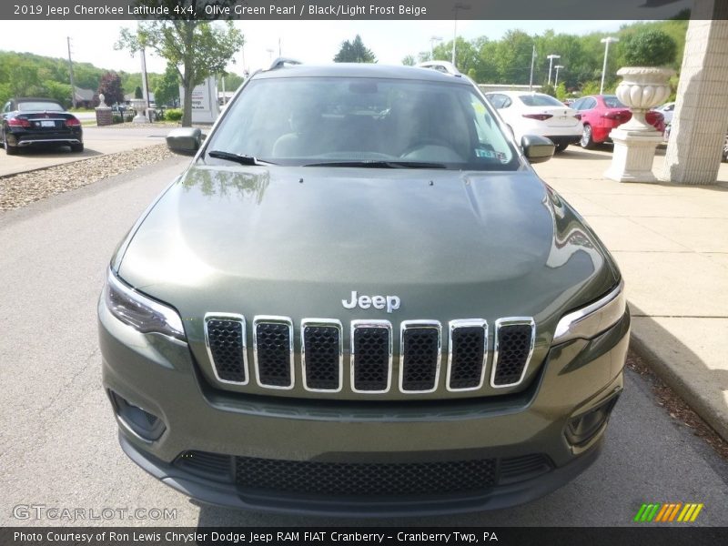 Olive Green Pearl / Black/Light Frost Beige 2019 Jeep Cherokee Latitude 4x4