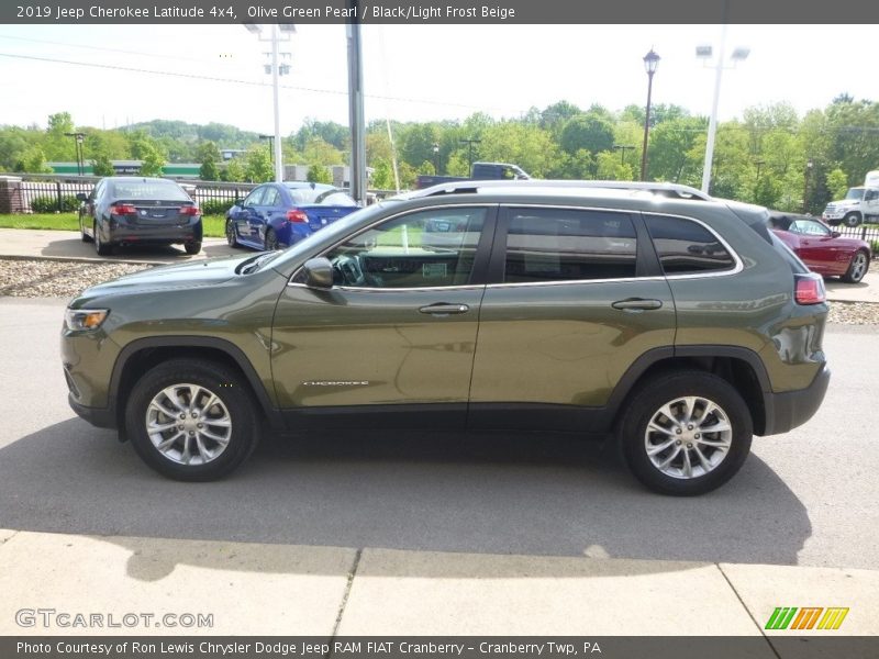 Olive Green Pearl / Black/Light Frost Beige 2019 Jeep Cherokee Latitude 4x4