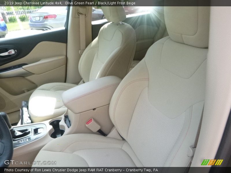 Olive Green Pearl / Black/Light Frost Beige 2019 Jeep Cherokee Latitude 4x4