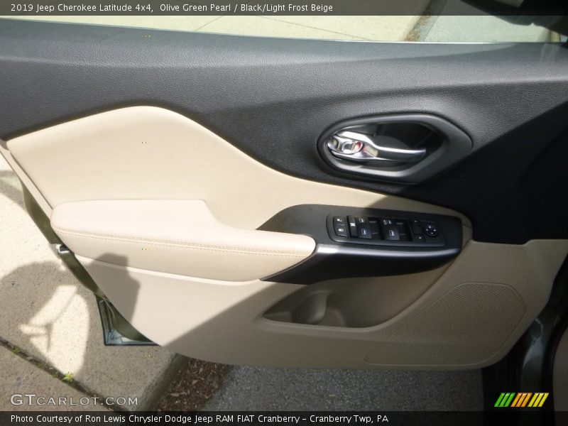 Olive Green Pearl / Black/Light Frost Beige 2019 Jeep Cherokee Latitude 4x4