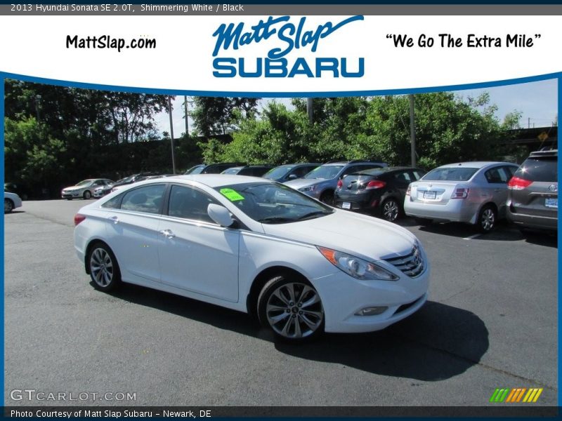 Shimmering White / Black 2013 Hyundai Sonata SE 2.0T