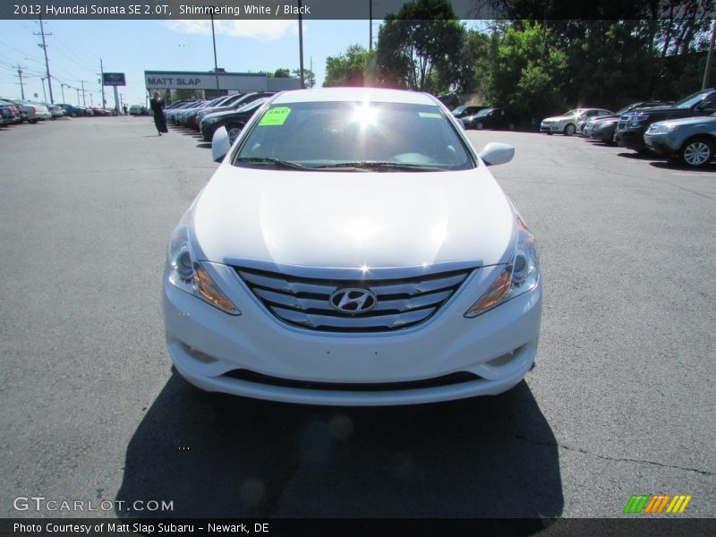 Shimmering White / Black 2013 Hyundai Sonata SE 2.0T
