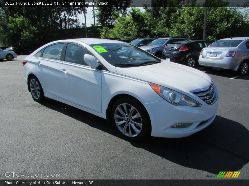Shimmering White / Black 2013 Hyundai Sonata SE 2.0T