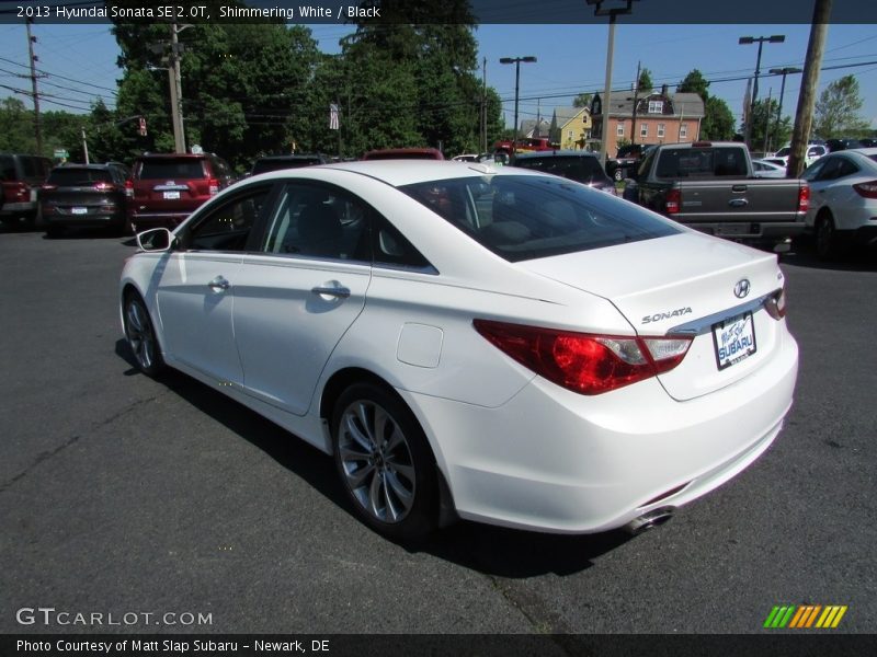 Shimmering White / Black 2013 Hyundai Sonata SE 2.0T