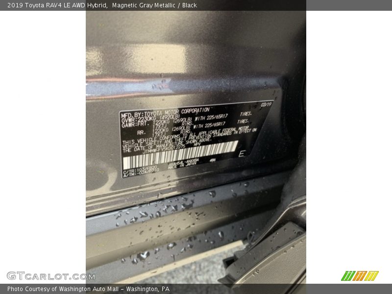 Magnetic Gray Metallic / Black 2019 Toyota RAV4 LE AWD Hybrid